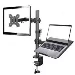 Gembird MA-DA-02,  Adjustable desk mount with monitor arm and notebook tray, Supports monitors up to 27" and notebooks up to 17"