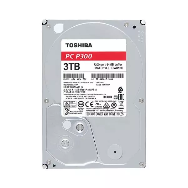 3.5" HDD  3.0TB Toshiba HDWD130UZSVA  P300,  Desktop™, 7200rpm, 64MB, SATAIII