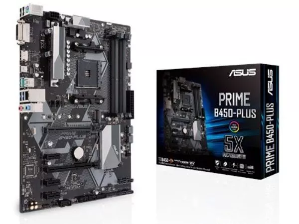 ASUS PRIME B450-PLUS, Socket AM4, AMD B450, Dual 4xDDR4-3200, APU AMD graphics, DVI, HDMI, 2xPCIe X1