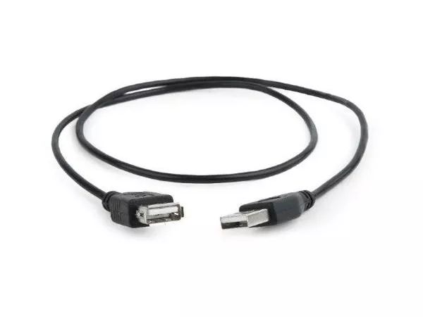 Cable USB, USB AM/AF, 0.75 m, USB2.0, Black, Cablexpert, CC-USB2-AMAF-75CM/300-BK