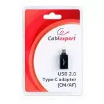 Adapter Type-C-USB2.0 - Gembird A-USB2-CMAF-01, USB 2.0 type-C (male) to type-A (female) adapter plu