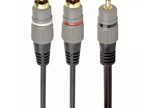 Audio cable 3.5mm-RCA - 1.5m - Cablexpert CCA-352-1.5M, 3.5 mm stereo plug to 2*RCA plugs 1.5m cable