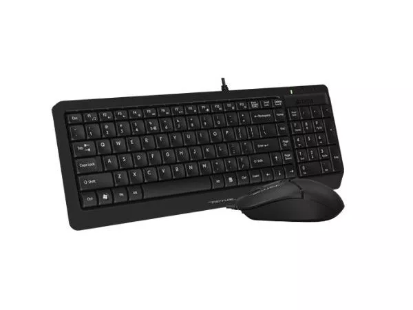 Keyboard & Mouse A4Tech F1512, Laser Engraving, Splash Proof, 1200 dpi, 3 buttons, Black, USB