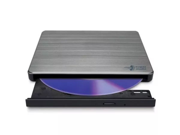 External Portable Slim 8x DVD-RW Drive Hitachi-LG Data Storage "GP60NB60", Silver, (USB2.0), Retail