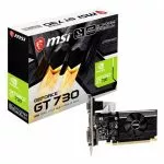 MSI GeForce GT 730 (N730K 2GD3/LP) /  2GB GDDR3 64Bit 902/1600Mhz, D-Sub, DVI-D, HDMI, Single fan, Low profile, Retail