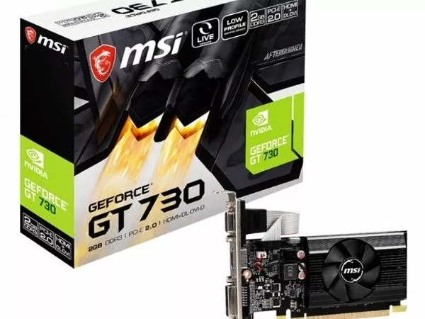 MSI GeForce GT 730 (N730K 2GD3/LP) /  2GB GDDR3 64Bit 902/1600Mhz, D-Sub, DVI-D, HDMI, Single fan, Low profile, Retail