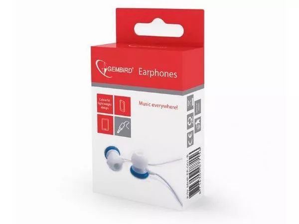 Gembird MHP-EP-001-B "Candy" - Blue, In-ear earphones,1.2 m, 3.5 mm stereo audio plug, box packing