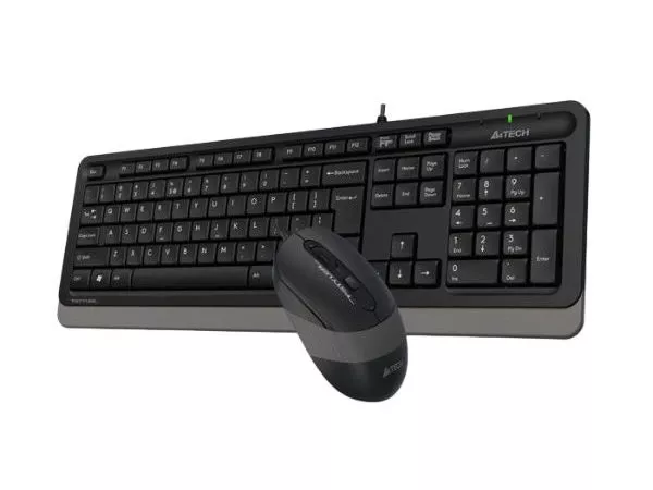 Keyboard & Mouse A4Tech F1010, Laser Engraving, Splash Proof, 1600 dpi, 4 buttons, Black/Grey , USB