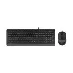 Keyboard & Mouse A4Tech F1010, Laser Engraving, Splash Proof, 1600 dpi, 4 buttons, Black/Grey , USB