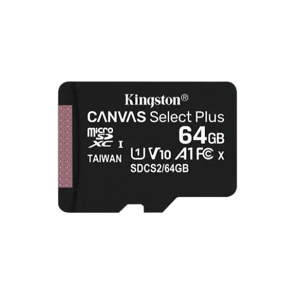 64GB microSD Class10 A1 UHS-I Kingston Canvas Select Plus (SDCS2/64GBSP), 600x, Up to: 100MB/s фото
