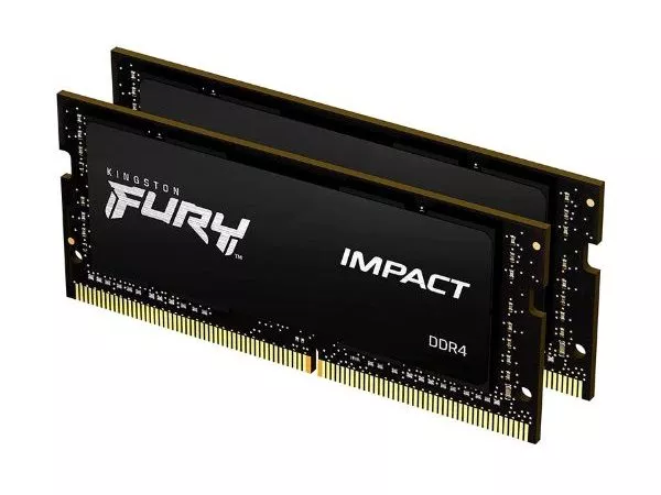 32GB (Kit of 2*16GB) DDR4-3200 SODIMM  Kingston FURY® Impact, PC25600, CL20, 1Rx8, 1.2V Intel® XMP 2.0 (Extreme Memory Profiles)