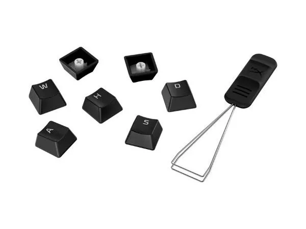 HYPERX Keycaps Full key Set, Black, RU, Designed to enhance RGB lighting, 104 Key Set, Made of durable double shot PBT material, HyperX keycap removal
