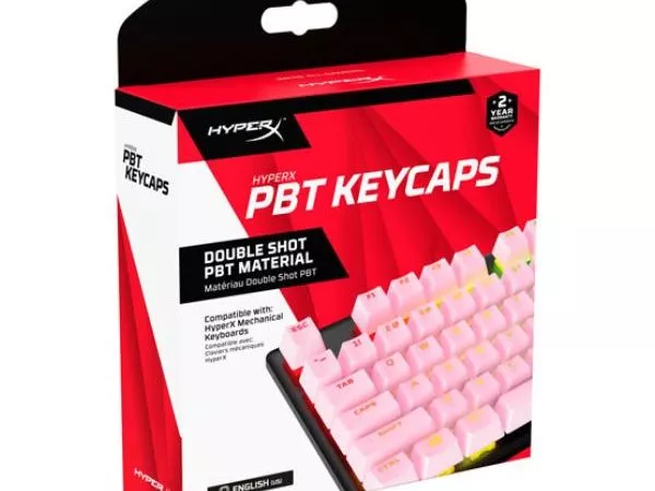 HYPERX Keycaps Full key Set, Pink, RU, Designed to enhance RGB lighting, 104 Key Set, Made of durable double shot PBT material, HyperX keycap removal