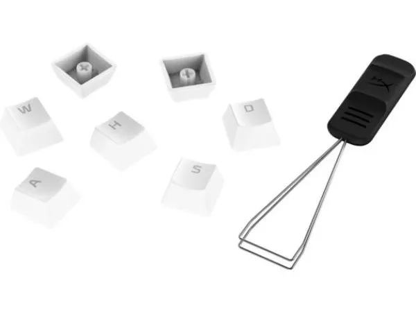 HYPERX Keycaps Full key Set, White, RU, Designed to enhance RGB lighting, 104 Key Set, Made of durable double shot PBT material, HyperX keycap removal