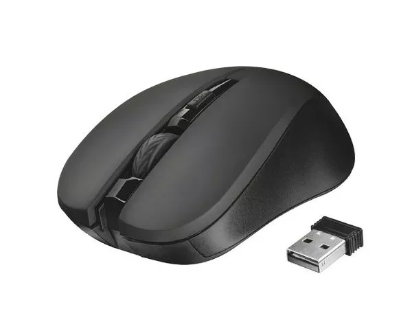 Trust Mydo Black Wireless Mouse, Silent Click, 10m  2.4GHz, Micro receiver, 1000 - 1800 dpi, 4 butto