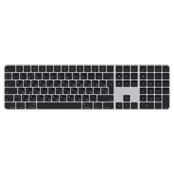 Apple Magic Keyboard with Touch ID and Numeric Keypad, Black Keys, Russian (MMMR3RS/A)
