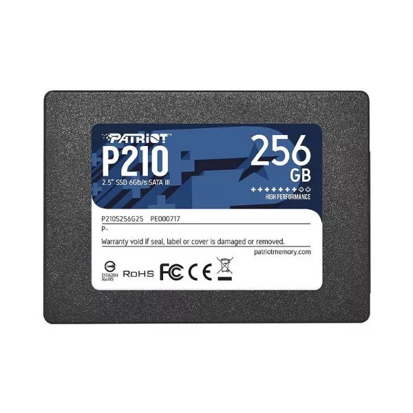 2.5" SSD 256GB Patriot P210, SATAIII, Sequential Read: 500MB/s, Sequential Write: 400MB/s, 4K Random Read: 50K IOPS, 4K Random Write: 30K IOPS, SMART фото