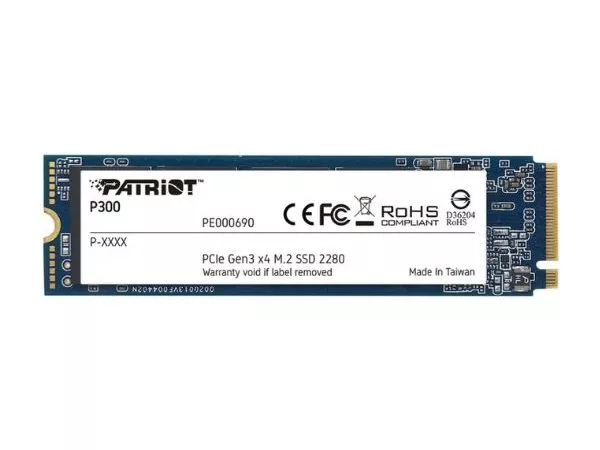 M.2 NVMe SSD  480GB Patriot P310, Interface: PCIe3.0 x4 / NVMe 1.3, M2 Type 2280 form factor, Sequential Read 1700 MB/s, Sequential Write 1500 MB/s, R