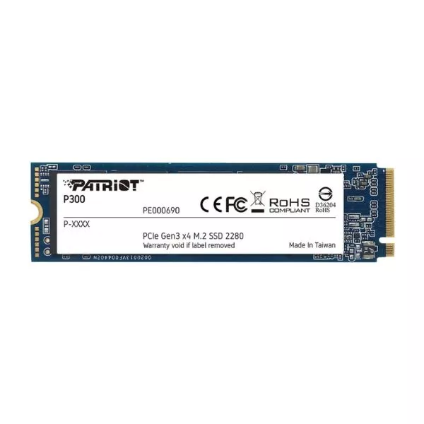 M.2 NVMe SSD 480GB Patriot P310, Interface: PCIe3.0 x4 / NVMe 1.3, M2 Type 2280 form factor, Sequential Read 1700 MB/s, Sequential Write 1500 MB/s, R фото
