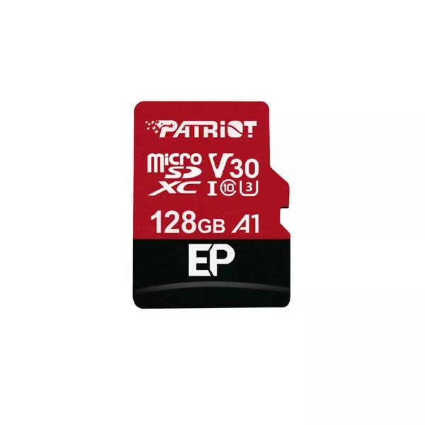128GB microSD Class10 UHS-I A1 (V30) + SD adapter  Patriot LX Series microSD, Read: 90Mb/s, Write: 80Mb/s