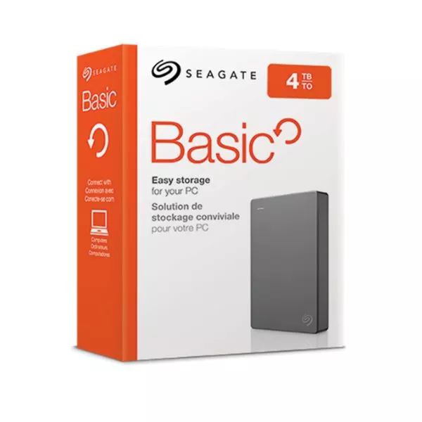 2.5" External HDD 4.0TB (USB3.0)  Seagate "Basic", Gray, Durable design