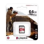 64GB SD Class10 UHS-II U3 (V90)  Kingston Canvas React Plus, Ultimate, Read: 300Mb/s, Write: 260Mb/s,  Capture 4K/8K Ultra-HD high-speed shots without
