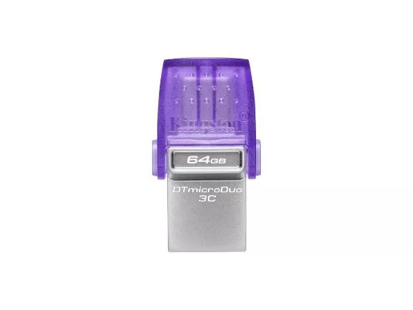 64GB USB3.2  Kingston DataTraveler microDuo 3C, Purple, USB-C + USB-A, Ultra-small (Read 200 MByte/s, Write 50 MByte/s)