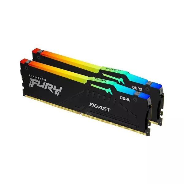 16GB DDR5-6000MHz  Kingston FURY Beast RGB (Kit of 2x8GB) (KF560C40BBAK2-16), CL40-40-40, 1.35V, Blk