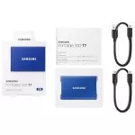 2.0TB (USB3.2/Type-C) Samsung Portable SSD T7 , Blue (85x57x8mm, 58g, R/W:1050/1000MB/s)