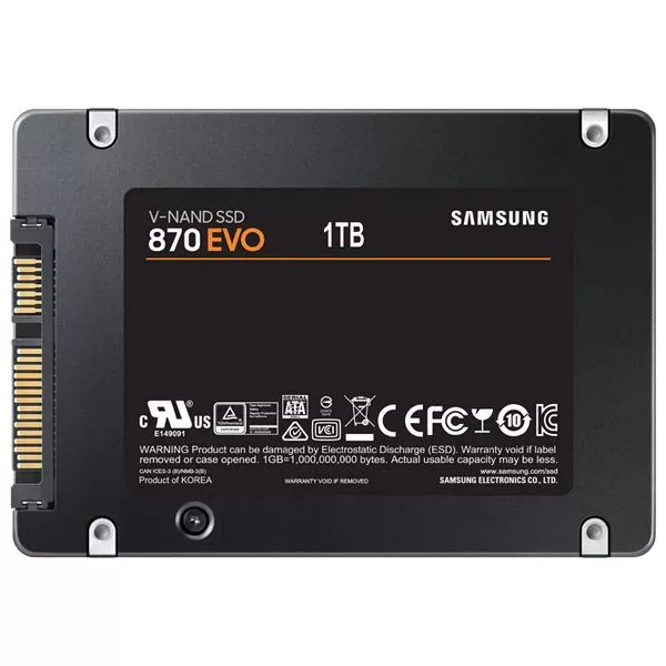 2.5" SSD 1.0TB  Samsung SSD 870 EVO, SATAIII, Sequential Reads: 560 MB/s, Sequential Writes: 530 MB/s, Max Random 4k: Read: 98,000 IOPS / Write: 88,00