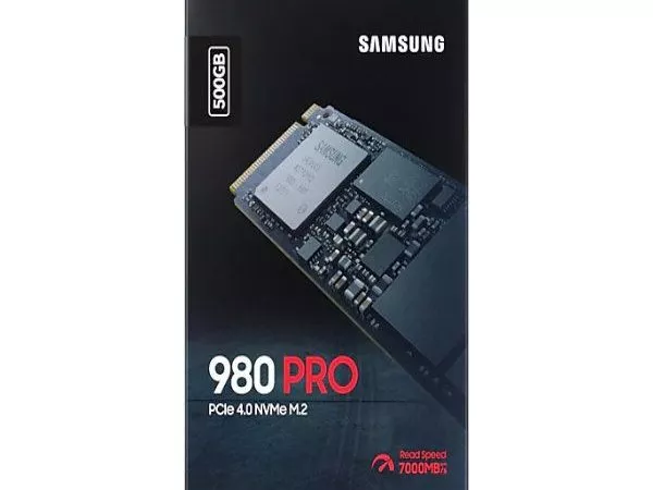 M.2 NVMe SSD  500GB Samsung 980 PRO, PCIe4.0 x4 / NVMe1.3c, M2 Type 2280 form factor, Seq. Read: 6900 MB/s, Seq. Write: 5000 MB/s, Max Random 4k: Rea