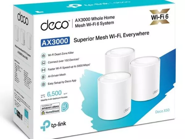 Whole-Home Mesh Dual Band Wi-Fi 6 System TP-LINK, "Deco X50(3-pack)", 3000Mbps, MU-MIMO, Gbit Ports