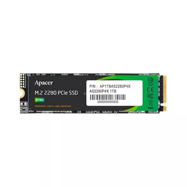 M.2 NVMe SSD 1.0TB Apacer AS2280P4X [PCIe 3.0 x4, R/W:2100/1700MB/s, 530K/420K IOPS, 350TB,3D TLC] фото