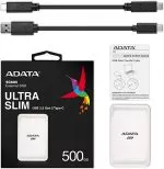 1.0TB (USB3.1/Type-C) ADATA Portable SSD "SC685", White (85x55x9.5mm, 35g, R/W:530/460MB/s)