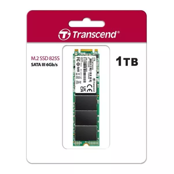 .M.2 SATA SSD 1.0TB  Transcend  "TS1TMTS825S" [80mm, R/W:550/500MB/s, 55K/72K IOPS, 360 TBW, 3DTLC]
