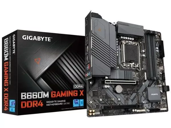 GIGABYTE B660M GAMING X DDR4, Socket 1700, Intel® B660 (12th Gen CPU), 9Phases, CPU iGPU, Dual 4xDDR4-4400, HDMI, DP, 2xPCIe X16, 4xSATA3, RAID, 2xM.2