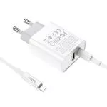 HOCO C80A Rapido PD20W+QC3.0 charger set (Type-C to Lightning) white