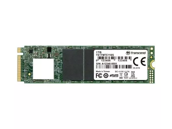 M.2 NVMe SSD 1.0TB Transcend 110S [PCIe 3.0 x4, R/W:1800/1500MB/s, 180/150K IOPS, SM2263, 3D TLC]