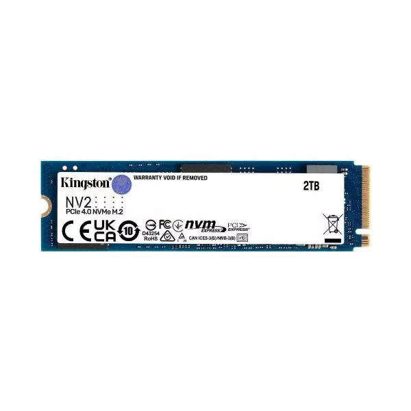 M.2 NVMe SSD 2.0TB Kingston NV2, Interface: PCIe4.0 x4 / NVMe1.3, M2 Type 2280 form factor, Sequential Reads 3500 MB/s, Sequential Writes 2800 MB/s, P фото