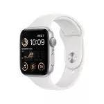 Apple Watch SE 2 44mm Aluminum Case with White Sport Band, MNK23 GPS, Silver