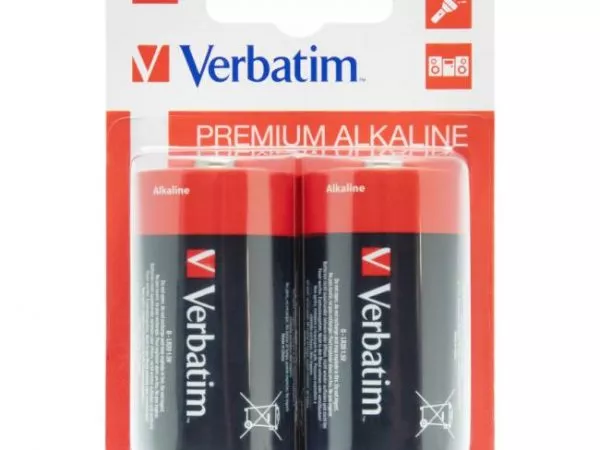 Verbatim Alcaline Battery  D, 2pcs