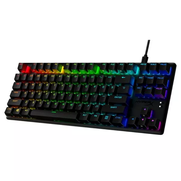 HYPERX Alloy Origins Core PBT Mechanical Gaming Keyboard (RU), HyperX Red - Linear key switch, High-quality, Durable PBT keycaps, Backlight (RGB), 100