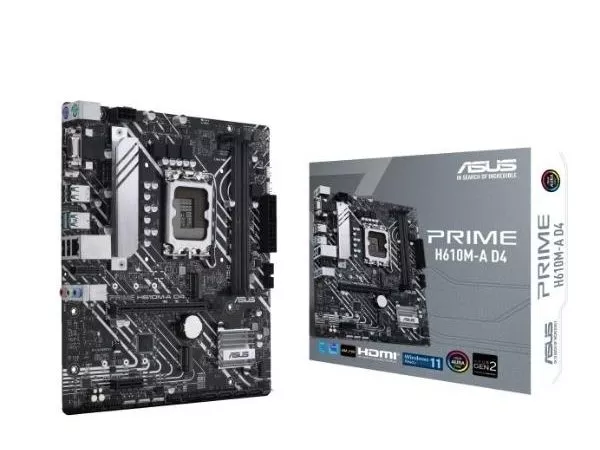 ASUS PRIME H610M-A D4, Socket 1700, Intel® H610 (12th Gen CPU), Dual 2xDDR4-3200, VGA, HDMI, DP,  CPU Intel graphics, 1xPCIe X16 4.0, 4xSATA3, 2xM.2,