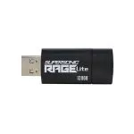 128GB USB3.2  Patriot Supersonic Rage Lite Black, Retractable design (Up to 120MB/s Read Speed)