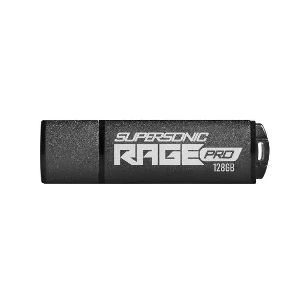 128GB USB3.2  Patriot Supersonic Rage Pro Black, Aluminum coated housing gives better thermal and solid body (Up to 420MB/s Read Speeds)
