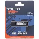 128GB USB3.2  Patriot Supersonic Rage Pro Black, Aluminum coated housing gives better thermal and solid body (Up to 420MB/s Read Speeds)