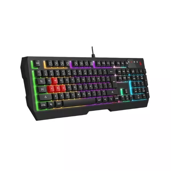 Gaming Keyboard Bloody B135N, Keycap Double-Shot, Splash Resistance, FN Keys, Backlight,  Black, USB