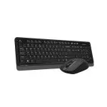 Wireless Keyboard & Mouse A4Tech FG1012S, Fn Keys, Splash Proof, Silent Mouse, 1xAA/1xAA, Black