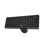 Wireless Keyboard & Mouse A4Tech FG1012S, Fn Keys, Splash Proof, Silent Mouse, 1xAA/1xAA, Black