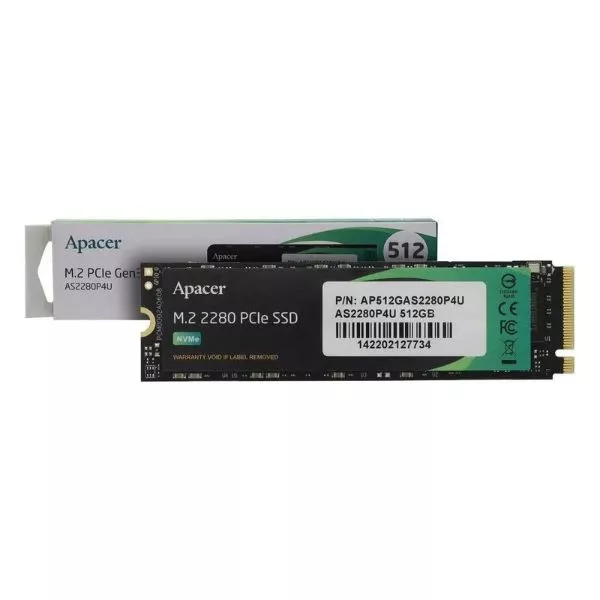 M.2 NVMe SSD 512GB Apacer AS2280P4U [PCIe 3.0 x4, R/W:3500/2300MB/s, 400/600K IOPS, 350TB,3DTLC] фото